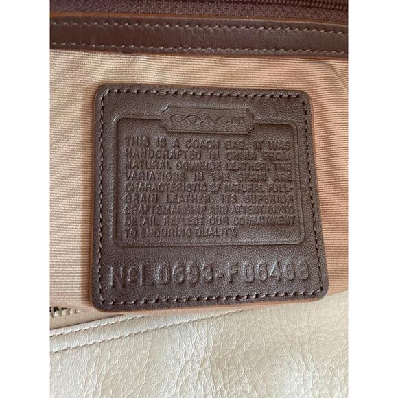 Coach LARGE F06468 WHITE/brown Leather Soho Double Front Pocket Shoulder Bag - Picture 10 of 10